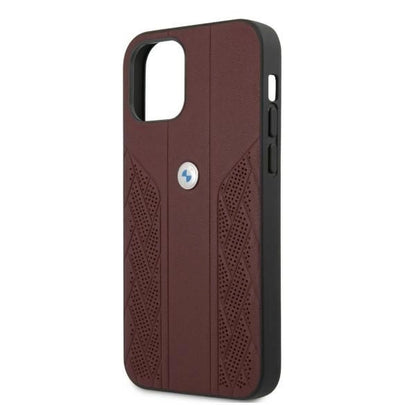 Etui BMW BMHCP12MRSPPR iPhone 12/12 Pro 6,1" czerwony/red hardcase Leather Curve Perforate_5
