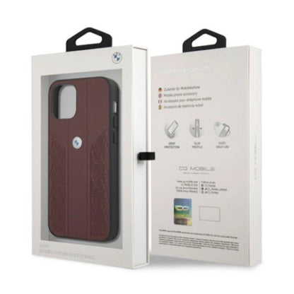 Etui BMW BMHCP12MRSPPR iPhone 12/12 Pro 6,1" czerwony/red hardcase Leather Curve Perforate_7