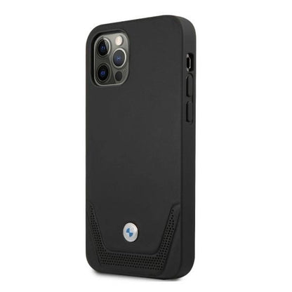 Etui BMW BMHCP12MRSWPK iPhone 12/12 Pro 6,1" czarny/black hardcase Leather Perforate_1