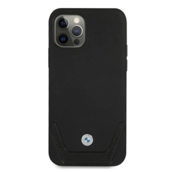 Etui BMW BMHCP12MRSWPK iPhone 12/12 Pro 6,1" czarny/black hardcase Leather Perforate_2