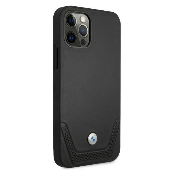 Etui BMW BMHCP12MRSWPK iPhone 12/12 Pro 6,1" czarny/black hardcase Leather Perforate_3