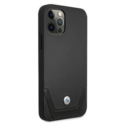 Etui BMW BMHCP12MRSWPK iPhone 12/12 Pro 6,1" czarny/black hardcase Leather Perforate_3