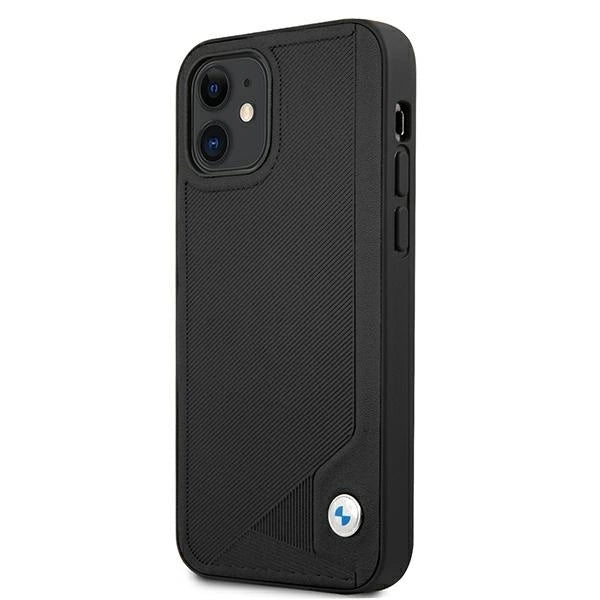 Etui BMW BMHCP12SRCDPK iPhone 12 mini 5,4" czarny/black hardcase Leather Deboss_1