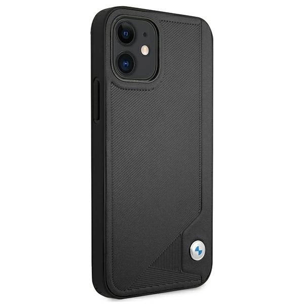 Etui BMW BMHCP12SRCDPK iPhone 12 mini 5,4" czarny/black hardcase Leather Deboss_3