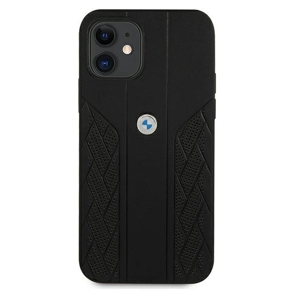Etui BMW BMHCP12SRSPPK iPhone 12 mini 5,4" czarny/black hardcase Leather Curve Perforate_2