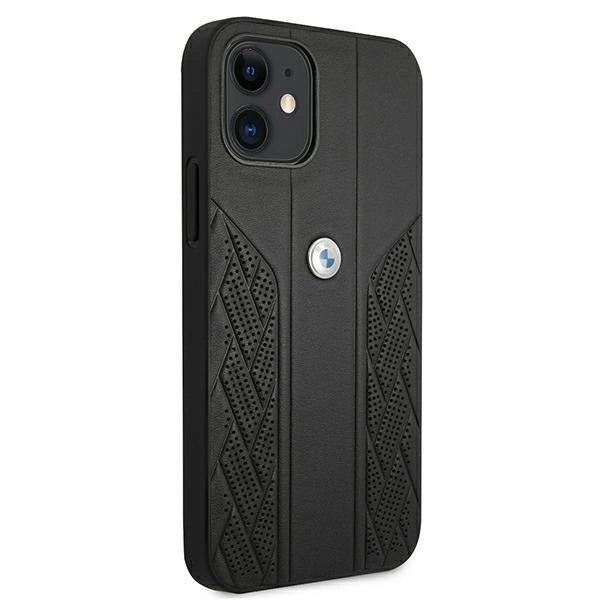 Etui BMW BMHCP12SRSPPK iPhone 12 mini 5,4" czarny/black hardcase Leather Curve Perforate_3