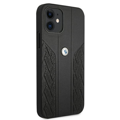 Etui BMW BMHCP12SRSPPK iPhone 12 mini 5,4" czarny/black hardcase Leather Curve Perforate_3