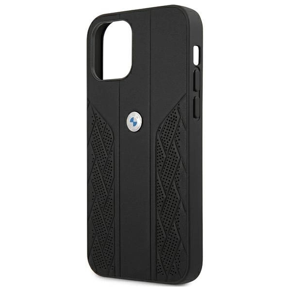 Etui BMW BMHCP12SRSPPK iPhone 12 mini 5,4" czarny/black hardcase Leather Curve Perforate_5