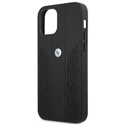 Etui BMW BMHCP12SRSPPK iPhone 12 mini 5,4" czarny/black hardcase Leather Curve Perforate_5