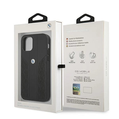 Etui BMW BMHCP12SRSPPK iPhone 12 mini 5,4" czarny/black hardcase Leather Curve Perforate_7