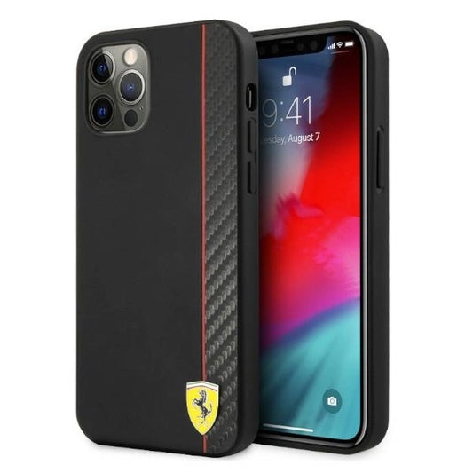 Ferrari FESAXHCP12LBK iPhone 12 Pro Max 6.7&quot; black/black hardcase On Track Carbon Stripe_0