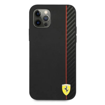 Ferrari FESAXHCP12LBK iPhone 12 Pro Max 6.7&quot; black/black hardcase On Track Carbon Stripe_2