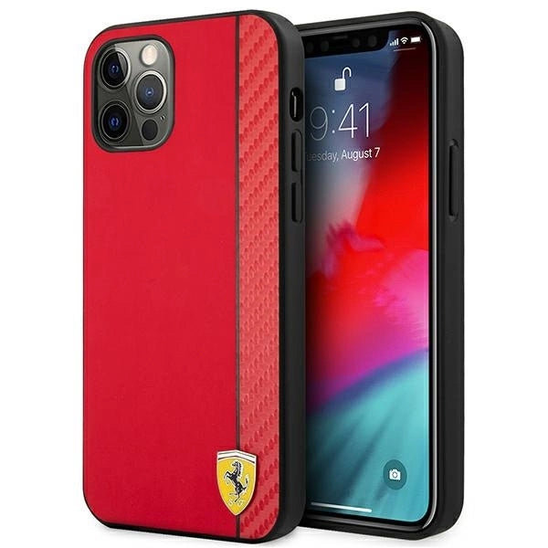 Ferrari FESAXHCP12LRE iPhone 12 Pro Max 6.7" red/red hardcase On Track Carbon Stripe_0