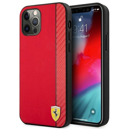 Ferrari FESAXHCP12LRE iPhone 12 Pro Max 6.7" red/red hardcase On Track Carbon Stripe_0