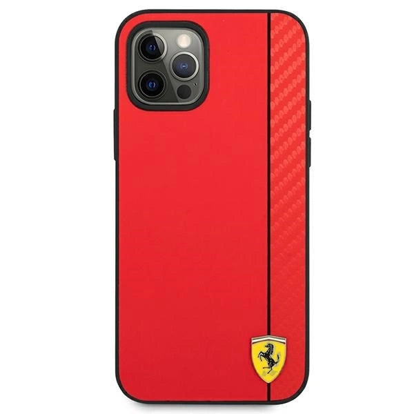 Ferrari FESAXHCP12LRE iPhone 12 Pro Max 6.7" red/red hardcase On Track Carbon Stripe_2
