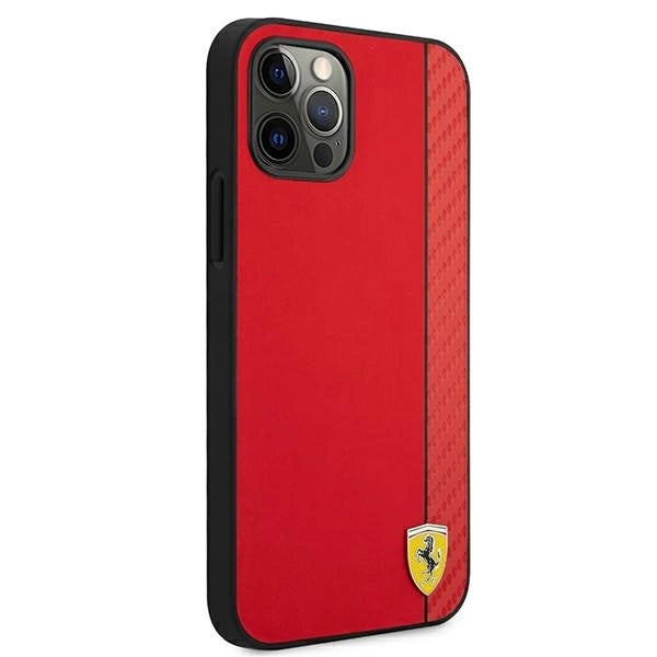 Ferrari FESAXHCP12LRE iPhone 12 Pro Max 6.7" red/red hardcase On Track Carbon Stripe_3