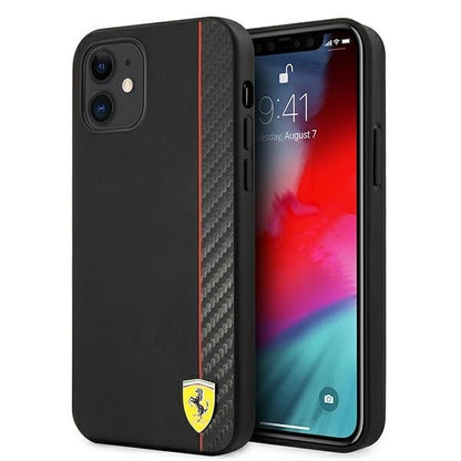 Ferrari FESAXHCP12SBK iPhone 12 mini 5.4" black/black hardcase On Track Carbon Stripe_0