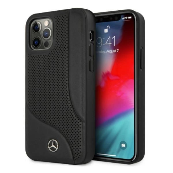 Mercedes MEHCP12LCDOBK iPhone 12 Pro Max 6,7" czarny/black hardcase Leather Perforated Area_0