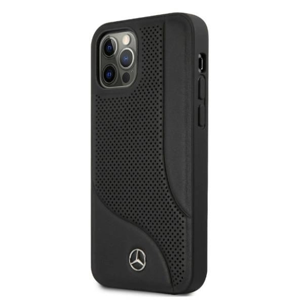Mercedes MEHCP12LCDOBK iPhone 12 Pro Max 6,7" czarny/black hardcase Leather Perforated Area_1