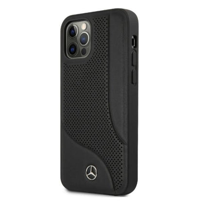 Mercedes MEHCP12LCDOBK iPhone 12 Pro Max 6,7" czarny/black hardcase Leather Perforated Area_1