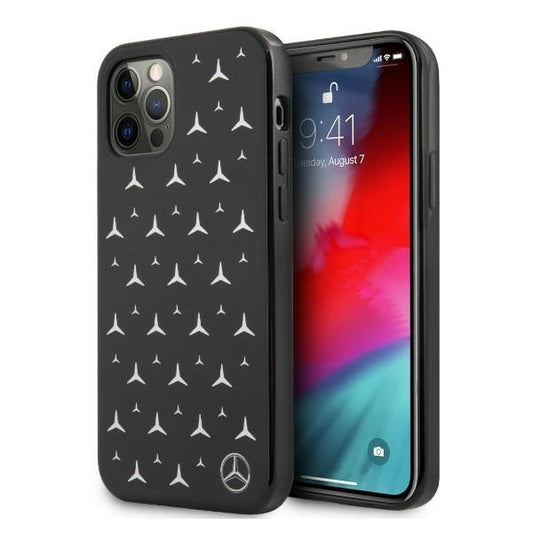 Mercedes MEHCP12LESPBK iPhone 12 Pro Max 6,7" czarny/black hardcase Silver Stars Pattern_0