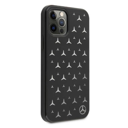 Mercedes MEHCP12LESPBK iPhone 12 Pro Max 6,7" czarny/black hardcase Silver Stars Pattern_3