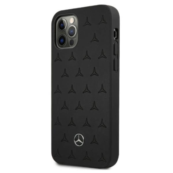 Mercedes MEHCP12LPSQBK iPhone 12 Pro Max 6,7" czarny/black hardcase Leather Stars Pattern_1