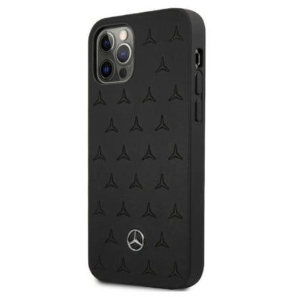 Mercedes MEHCP12LPSQBK iPhone 12 Pro Max 6,7" czarny/black hardcase Leather Stars Pattern_1
