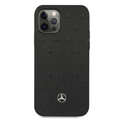 Mercedes MEHCP12LPSQBK iPhone 12 Pro Max 6,7" czarny/black hardcase Leather Stars Pattern_2