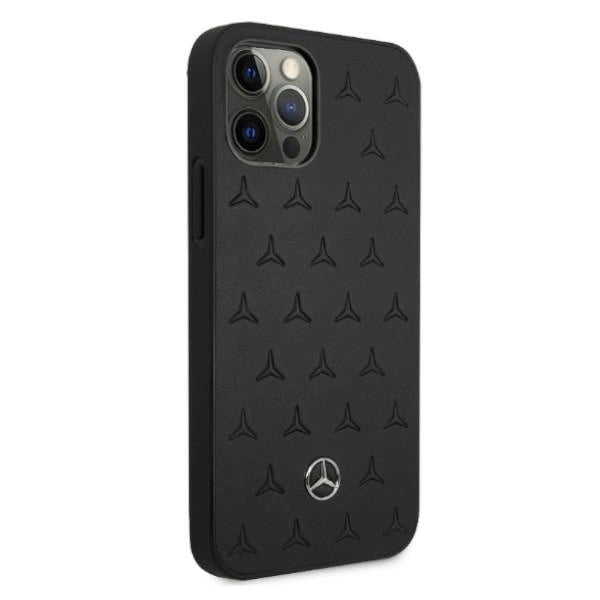 Mercedes MEHCP12LPSQBK iPhone 12 Pro Max 6,7" czarny/black hardcase Leather Stars Pattern_3
