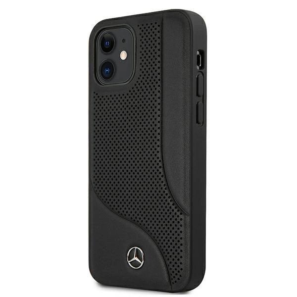 Mercedes MEHCP12SCDOBK iPhone 12 mini 5,4" czarny/black hardcase Leather Perforated Area_1