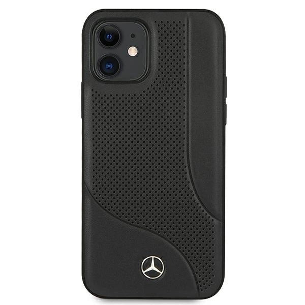 Mercedes MEHCP12SCDOBK iPhone 12 mini 5,4" czarny/black hardcase Leather Perforated Area_2