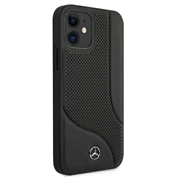 Mercedes MEHCP12SCDOBK iPhone 12 mini 5,4" czarny/black hardcase Leather Perforated Area_3