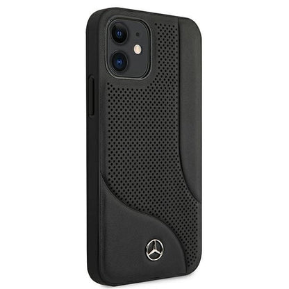 Mercedes MEHCP12SCDOBK iPhone 12 mini 5,4" czarny/black hardcase Leather Perforated Area_3
