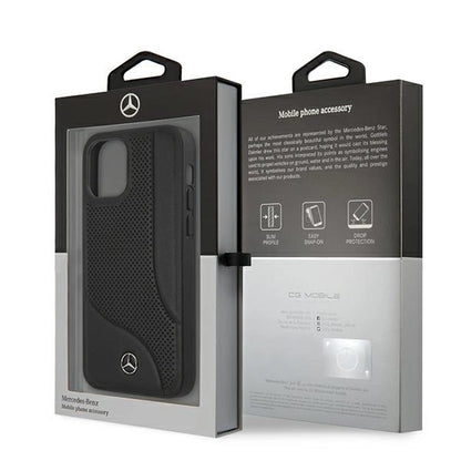 Mercedes MEHCP12SCDOBK iPhone 12 mini 5,4" czarny/black hardcase Leather Perforated Area_7