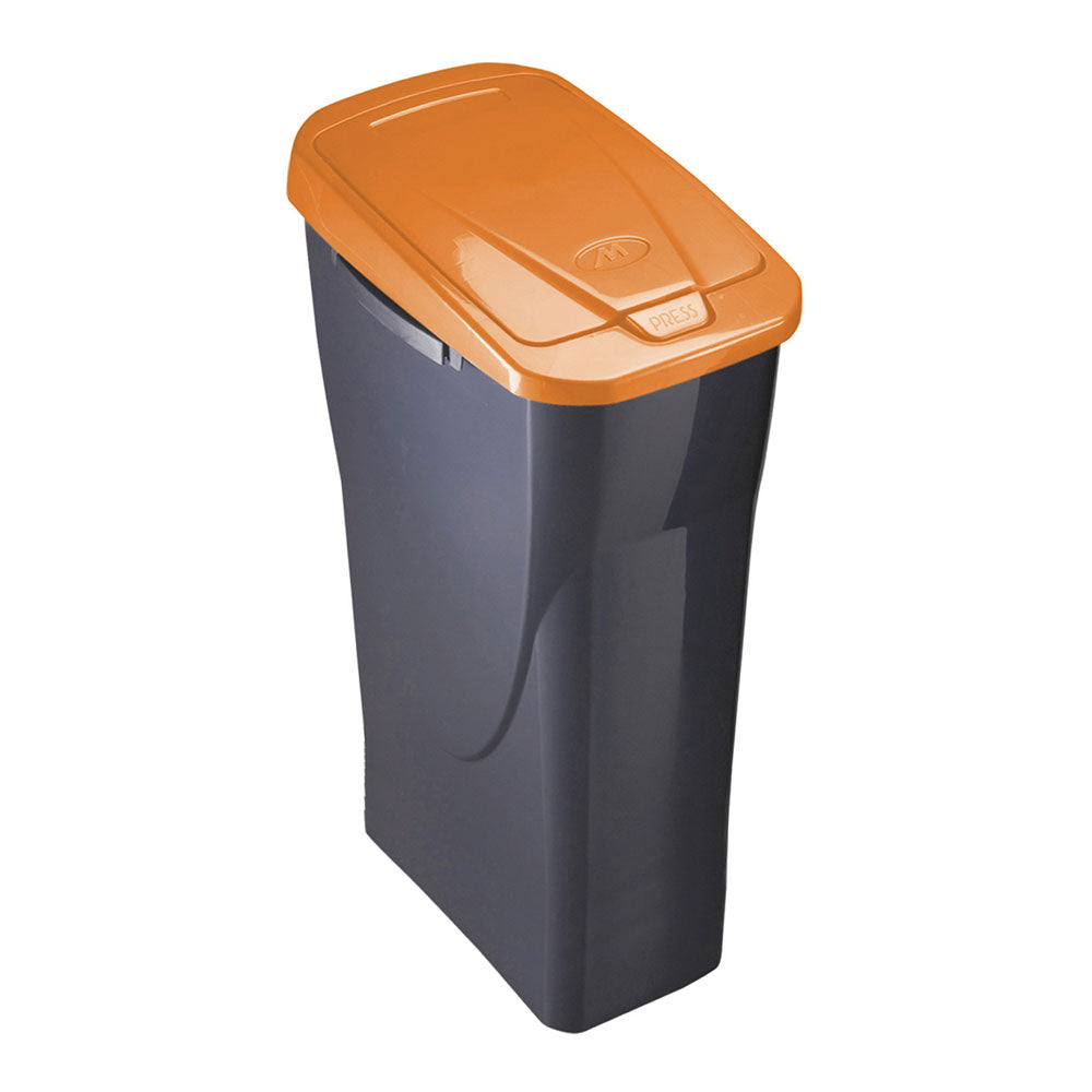 Balde de 15 litros ecobin com tampa preta/laranja 20x31x42cm mondex_0