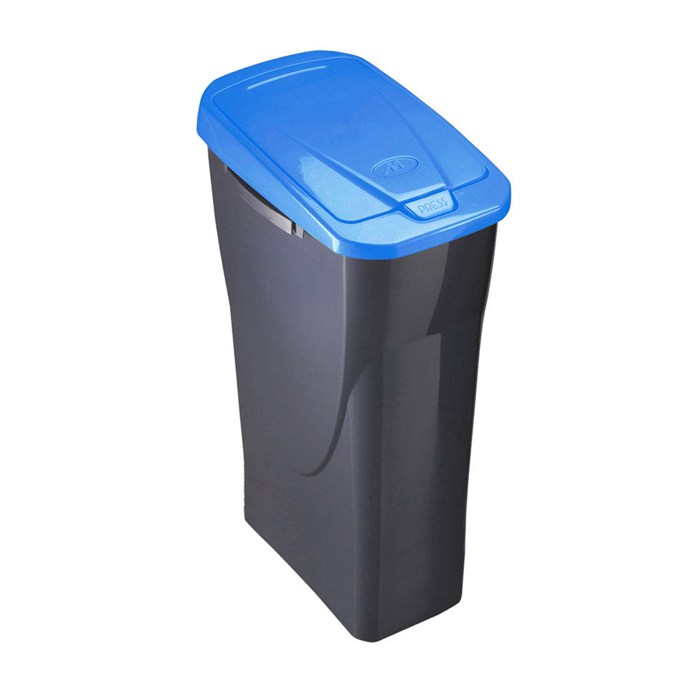 Balde de 15 litros ecobin com tampa preta/azul 21,5x31x42cm mondex_0