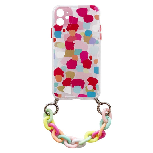 Color Chain Case gel flexible elastic case cover with a chain pendant for iPhone 8 Plus / iPhone 7 Plus multicolour_0