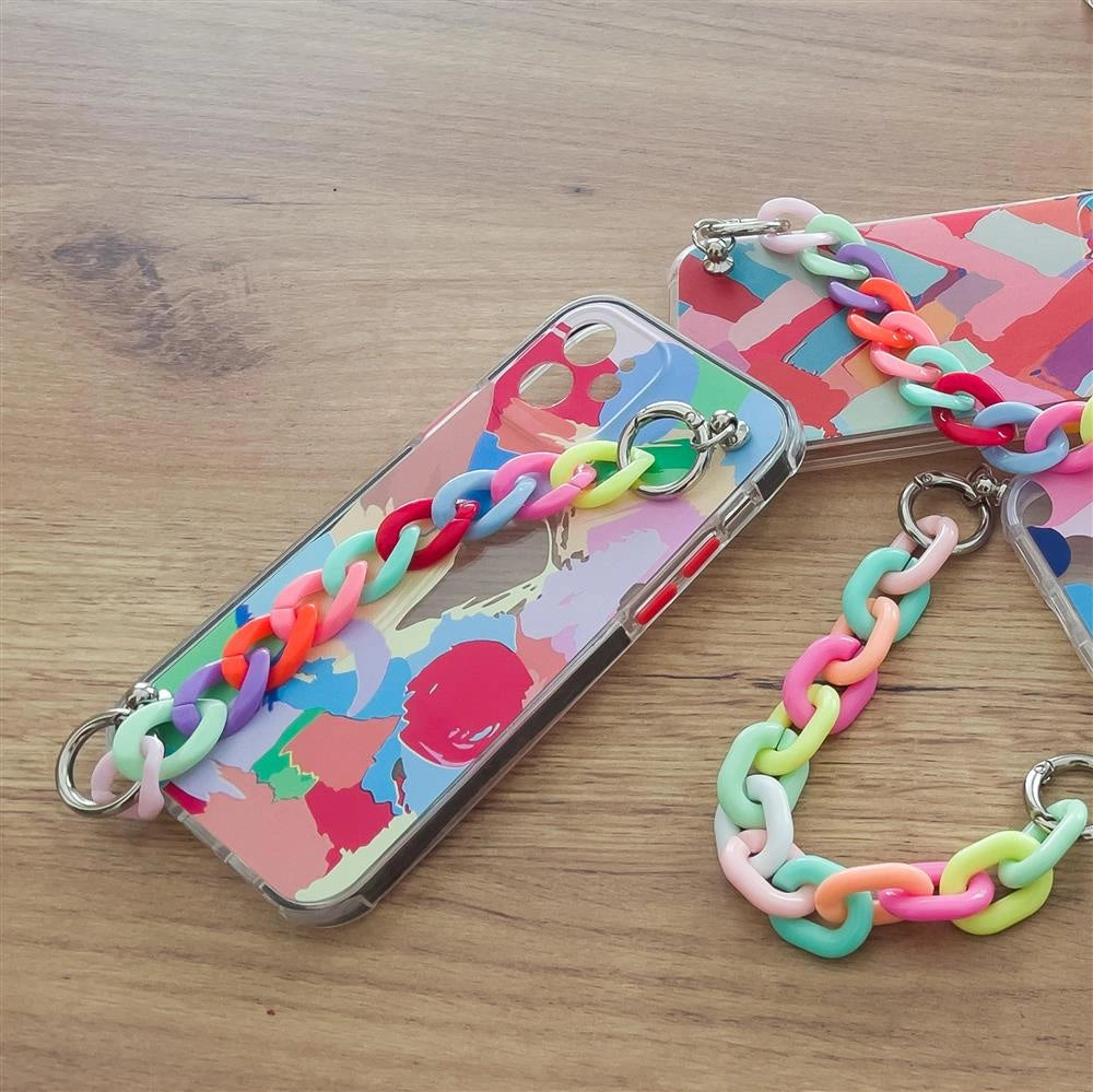 Color Chain Case gel flexible elastic case cover with a chain pendant for iPhone 8 Plus / iPhone 7 Plus multicolour_6