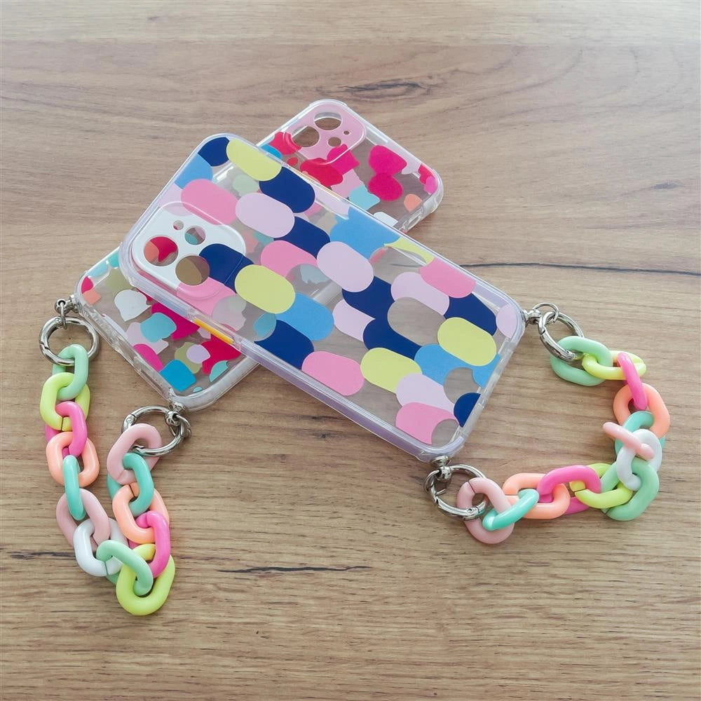 Color Chain Case gel flexible elastic case cover with a chain pendant for iPhone 8 Plus / iPhone 7 Plus multicolour_7