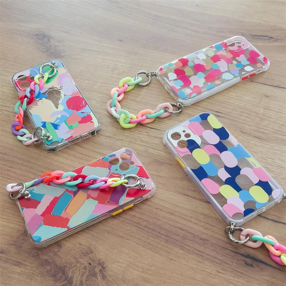 Color Chain Case gel flexible elastic case cover with a chain pendant for iPhone 8 Plus / iPhone 7 Plus multicolour_8