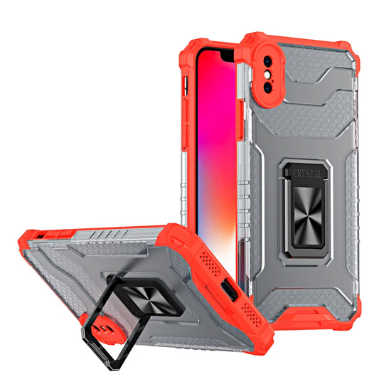 Crystal Ring Case Kickstand Tough Rugged Cover for iPhone XS Max red_0