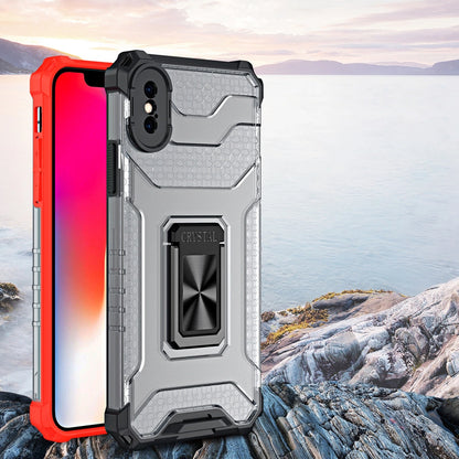Crystal Ring Case Kickstand Tough Rugged Cover for iPhone XS Max red_7