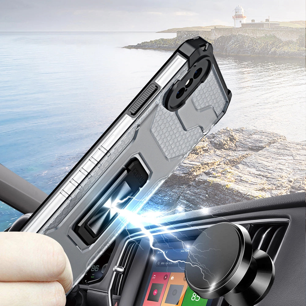 Crystal Ring Case Kickstand Tough Rugged Cover for iPhone XS Max red_2
