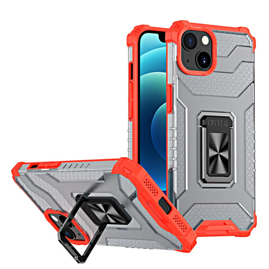 Crystal Ring Case Kickstand Tough Rugged Cover for iPhone 12 mini red_0