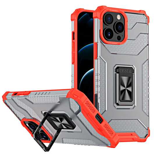 Crystal Ring Case Kickstand Tough Rugged Cover for iPhone 12 Pro red_0
