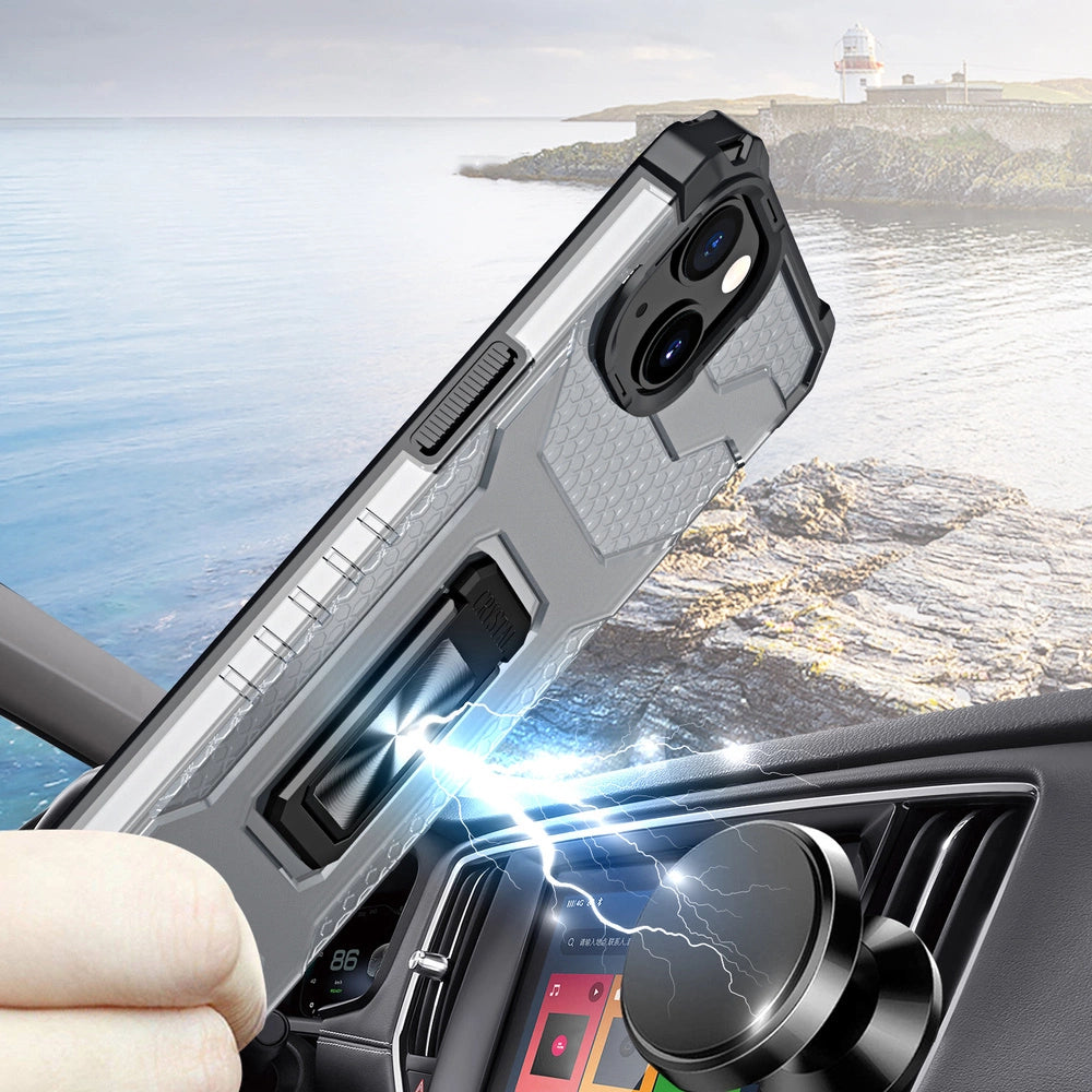 Crystal Ring Case Kickstand Tough Rugged Cover for iPhone 13 mini black_4