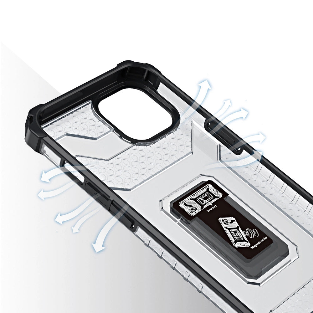Crystal Ring Case Kickstand Tough Rugged Cover for iPhone 13 mini black_5
