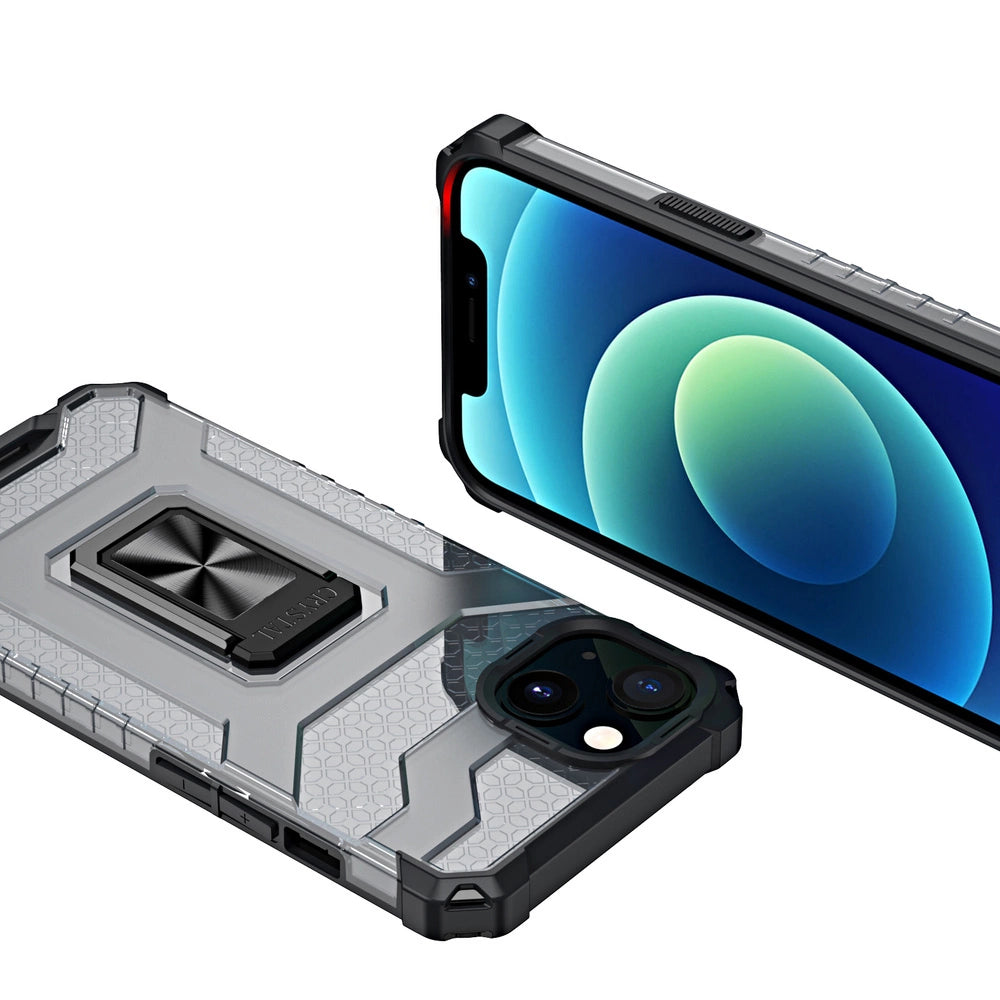 Crystal Ring Case Kickstand Tough Rugged Cover for iPhone 13 mini black_6