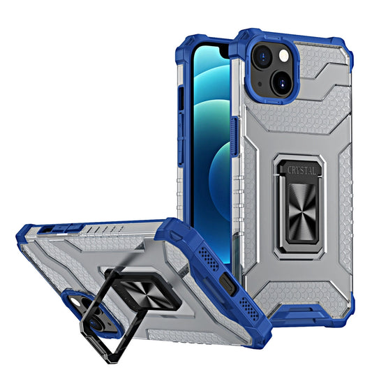 Crystal Ring Case Kickstand Tough Rugged Cover for iPhone 13 mini blue_0
